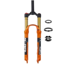 Dunki Spares Dunki Air Suspension Forks 26 / 27.5 / 29 In Front Forks Disc Brake Straight 1-1 / 8 QR 100mm Mountain Bike Fork Manual Lockout With Disc Brake (Color : Orange, Size : 27.5inch) (Orange 27.5inch)