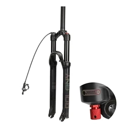 Dunki Mountain Bike Fork Dunki Mountain Bike Forks 26 / 27.5 / 29er Air Suspension Fork Rebound Adjust Travel 100mm Straight / Tapered Tube 28.6mm Disc Brake QR 9mm Ultralight Gas Shock XC Bicycle Remote Lockout (Black straight)