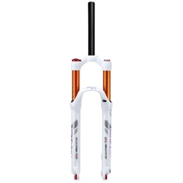 ESENDSHOW Mountain Bike Fork ESENDSHOW Bicycle Front Fork Mountain Bike Suspension Fork 26 / 27.5 inch, MTB Front Fork with Rebound Adjustment, 28.6mm Straight Tube Bicycle Air Fork White