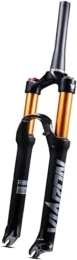 MEGLOB Mountain Bike Fork Fork Air Suspension Fork 1-1 / 2" Tapred Tube Mountain Bike Fork 100mm Travel Disc Brake QR 9mm Manual Lockout XC / AM / FR Bicycle Front Fork (Color : Black Gold, Size : 27.5inch)