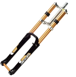 STRTG Mountain Bike Fork Fork for cushioned wheels, Mountain Bike Suspension Fork 28.6mm (1-1 / 8 '') Downhill AM 680DH Disc Brake Barrel Shaft 26 / 27.5 Inch Fork Double Shoulder Oil Pressure Fork