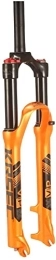 HAO KEAI Mountain Bike Fork HAO KEAI MTB Bicycle Suspension Fork Bicycle Suspension Fork 26 27.5 29 In Mountain Bike Front Fork Double Air Chamber Shoulder Control Disc Brake 1-1 / 8" (Color : Orange, Size : 29inch)