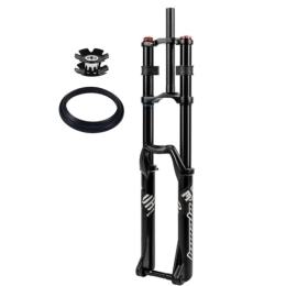 HerfsT Mountain Bike Fork HerfsT Bike Suspension Forks 26 / 27.5 Inch Compatible MTB Air Suspension Fork Mountain Bike Front Forks 1 1 / 8 Straight Tapered Tube 170mm Travel 20 * 110mm Thru Axle Rebound Adjust