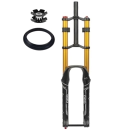 HerfsT Mountain Bike Fork HerfsT Bike Suspension Forks Bicycle Absorber Front Fork 26 / 27.5 / 29 Mountain Bike Oil Spring Forks 28.6mm Straight Tapered Tube 15 * 100mm Thru Axle 150mm Travel Damping Adjustment