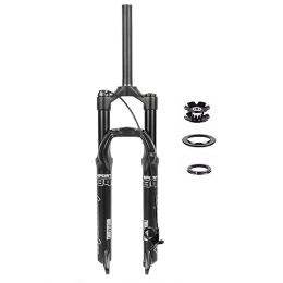 HIMALO 26/27.5/29 Mountain Bike Suspension Fork Travel 100mm Air Fork 1-1/8 Straight/Tapered MTB Fork Remote Lockout Disc Brake QR 9 * 100mm (Color : Black Straight, Size : 26'')