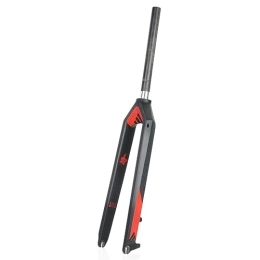 HIMALO Mountain Bike Fork HIMALO Mountain Bike Rigid Fork 26 / 27.5 / 29 Carbon MTB Fork Disc Brake 1-1 / 8 Straight Front Fork QR 9 * 100mm Lightweighting Quick Release Bike Fork (Color : Red, Size : 29'')