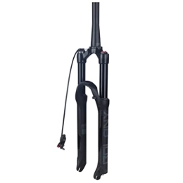 HSQMA Mountain Bike Fork HSQMA Air Suspension Fork 26 / 27.5 / 29 Inch MTB Bike Air Fork Travel 100mm Rebound Adjust 1-1 / 8'' Straight / Tapered Front Fork Remote Lockout QR 9mm Black (Color : Tapered, Size : 27.5inch)
