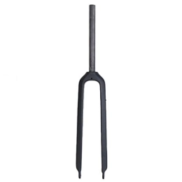 HSQMA Mountain Bike Fork HSQMA Carbon Fiber MTB Rigid Fork 26 / 27.5 / 29 Inch Mountain Bike Fork Disc Brake Quick Release 1-1 / 2 Threadless Tapered Front Fork (Color : Black 27.5inch)