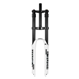 HSQMA Mountain Bike Fork HSQMA Downhill Mountain Bike Suspension Fork 26 27.5 29 Inch DH MTB Fork Travel 140mm Air Fork Double Shoulder Straight Front Fork Manual Lockout QR 9mm (Color : White, Size : 29Inch)