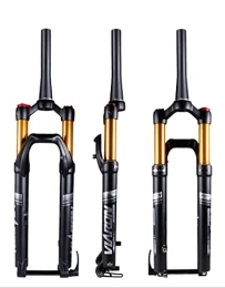 HSQMA Mountain Bike Fork HSQMA MTB Bike Fork Downhill 26 / 27.5 / 29 Air Suspension Fork 100mm Travel 1-1 / 2 Tapered Disc Brake Thru Axle Front Fork (Color : Manual, Size : 27.5inch)