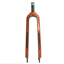 HSQMA Mountain Bike Fork HSQMA MTB Rigid Fork 26 / 27.5 / 29 Inch Carbon Fiber Mountain Bike Disc Brake Front Fork 1-1 / 8 Straight Tube Threadless Fork Quick Release 9mm (Color : Orange, Size : 26'')