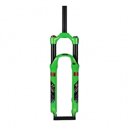 HWL Spares HWL MTB Suspension Forks 26 Inch Bike Air Suspension Fork, 1-1 / 8" Disc Unisex's Steerer Tube Shoulder Control Travel 120mm (Color : Green, Size : 27.5 INCH)