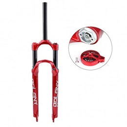 HWL Spares HWL Suspension Forks 26 27.5 29 Inch Bike Front Fork, Shoulder Control MTB Downhill Straight Tube Aluminum Alloy Shock Absorber Travel: 100mm (Color : Red, Size : 29inch)