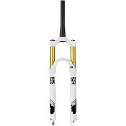 HXJZJ Spares HXJZJ Bicycle Air MTB Front Fork 26 / 27, 5 / 29 in, 140mm Travel Light Alloy 1-1 / 8" Mountain Bike Suspension Fork 9mm QR White, TaperedManualLockout-27.5inch