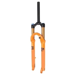 Jauarta Spares Jauarta Mountain Bike Pressure Front Fork, 29 Inch Aluminium MG Alloy Manual Lock Shock Absorber Suspension Fork for Off Road Cycling Orange