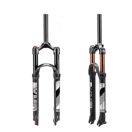 JAYWIS Mountain Bike Fork JAYWIS Bicycle Suspension Fork, Mountain Bike Suspension Fork, 26 / 27.5 / 29 Inch Aluminum-magnesium Alloy, Straight / tapered Air Fork, 27.5, Gold