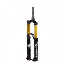 Jejy Mountain Bike Fork Jejy 27.5inch 29inch Travel 180mm MTB Suspension Fork, Rebound Adjust Thru Axle 15mm Tapered Tube 1-1 / 8" Mountain Bike Front Forks Black (Color : Black gold tube, Size : 27.5)