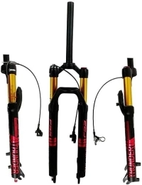 JKAVMPPT Mountain Bike Fork JKAVMPPT Bicycle Front Fork MTB Air Forks, 26 / 27.5 / 29 Inch Magnesium Alloy Aluminum Alloy Wire Control 1-1 / 8 '' Stroke 120MM Suspension Forks (Color : Red, Size : 27.5inch)