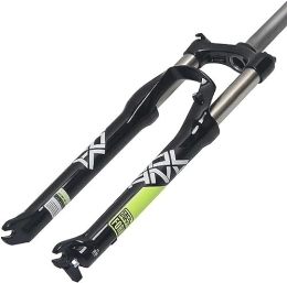 JKAVMPPT Mountain Bike Fork JKAVMPPT Mountain Bike Front Fork, Bicycle MTB Suspension Fork Air Fork 26 / 27.5 / 29 Inch Aluminum Alloy Shock Absorber Spring Fork (Color : Black+green, Size : 27.5INCH)