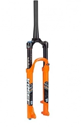 JKFZD Spares JKFZD Tapered Suspension Fork Mountain Bike 26 / 27.5 / 29 Inch Aluminum Alloy Disc Brake Damping Adjustment (Color : Orange, Size : 26inch)