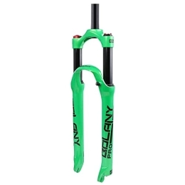 KANGXYSQ Mountain Bike Fork KANGXYSQ MTB Suspension Fork 26 27.5" 1-1 / 8" Straight Tube Magnesium Alloy Gas Fork Bike Suspension Mountain Travel 120mm (Color : Green, Size : 29 inch)