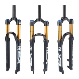 KRSEC Spares KRSEC 27.5 / 29 MTB Air Suspension Fork Travel 120mm, Rebound Adjust 1 1 / 8 Straight / Tapered Tube QR 9mm Manual / Remote Lockout XC AM Ultralight Mountain Bike Front Forks, Black