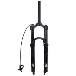 LANXUANR Mountain Bike Fork LANXUANR 26 / 27.5 / 29 Inch Magnesium Alloy Mountain Bike Fork Rebound Adjustment, Air Supension Front Fork 100mm Travel, 9mm Axle, Disc Brake, Matte Black (Straight tube - Remote Lockout, 29)