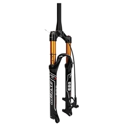 LAVSENA Mountain Bike Fork LAVSENA 26 / 27.5 / 29 Inch Bike Air Suspension Fork 100mm Travel MTB Fork 1-1 / 2 Tapered Tube Threadless Remote Lockout Bicycle Front Fork QR 9mm (Color : Black Gold, Size : 26inch)