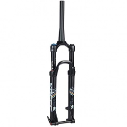 LDG Mountain Bike Fork LDG 27.5" 1-1 / 8" MTB Suspension Fork, Mountain Bike Aluminum Alloy Cone Disc Brake Damping Adjustment Travel 100mm Black (Color : A, Size : 27.5inch)