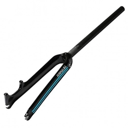 LDG Mountain Bike Fork LDG BMX Suspension Fork, 14" 16" 18" 20" T800 High Strength Full Carbon Fiber Small Wheel Bicycle Straight Tube Front Fork 390g 5g (Color : A, Size : 14INCH)