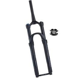 LHHL Mountain Bike Fork LHHL 26 / 27.5 / 29 Inch Air Mountain Bike Suspension Fork Tapered Tube Damping Mountain Bike Front Forks 100mm Travel HL Thru Axle 15 * 110 Disc Brake Fork (Color : Black, Size : 27.5inch)