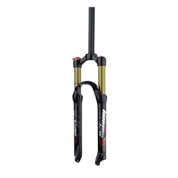 LHHL Mountain Bike Fork LHHL 26 / 27.5 / 29 Inch Bicycle Suspension Fork Mountain Bike Front Fork Travel 120mm Disc Brake Aluminum Alloy MTB Fork Manual / Remote Lockout Straight / Tapered (Color : Gold-Straight Manual, Size : 27.