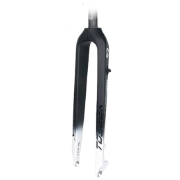 LHHL Mountain Bike Fork LHHL 26 / 27.5 / 29'' Inch Carbon Fiber Mountain Bike Front Forks MTB Bicycle Rigid Fork 1-1 / 8'' Threadless QR 9x100mm Disc Brake Straight Tube Ultralight 550g (Color : White, Size : 27.5")