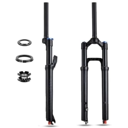 LHHL Mountain Bike Fork LHHL 26 / 27.5 / 29 Inch Mountain Bike Air Suspension Fork Disc Brake Travel 100mm QR 9x100mm 1- / 8" Straight Tube HL Ultralight Mountain Bike Front Forks With Damping (Color : Black, Size : 29inch)