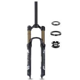 LHHL Mountain Bike Fork LHHL 26 / 27.5 / 29" Inch Mountain Bike Suspension Forks MTB Air Fork 100mm Travel 1-1 / 8" Straight Disc Brake QR 9x100 Manual Locking XC / AM Bicycle Front Fork (Color : Gold, Size : 29inch)