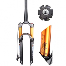 LHHL Mountain Bike Fork LHHL 26 / 27.5 / 29" MTB Air Suspension Bike Fork Tapered Tube 39.8mm QR 9mm Travel 105mm Crown Lockout Fork Ultralight Shock XC / AM Bicycle (Color : B-Black, Size : 29in)