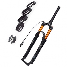 LHHL Mountain Bike Fork LHHL Bicycle Fork 26" 27.5" 29" Air Suspension MTB Bike Damping Adjustment 1-1 / 2" Straight Steerer Disc Brake 110mm Travel QR 9mm (Color : B-Black, Size : 29")