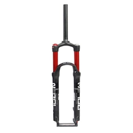 LHHL Spares LHHL Bicycle Suspension Forks 26 / 27.5 / 29 Inch Double Air Valve Magnesium Alloy MTB Bike Air Fork Disc Brake 100mm Travel 1-1 / 8" Straight Steerer QR 1650g (Color : Black Red, Size : 27.5")