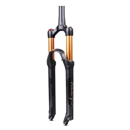 LHHL Mountain Bike Fork LHHL Bike Forks 26 / 27.5 / 29inch MTB Air Suspension Fork Travel 100mm Rebound Adjust Mountain Bike Front Forks 1 1 / 2" Tapered Tube QR 9mm Manual Lockout XC AM FR (Color : Black gold, Size : 27.5")