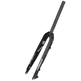 LHHL Mountain Bike Fork LHHL Carbon Fiber 26 / 27.5 / 29 Inch Mountain Bike Front Forks MTB Rigid Fork 1-1 / 8'' Straight Threadless QR 9mm Disc Brake Bicycle Forks Ultralight Carbon 515g (Color : Black, Size : 27.5")