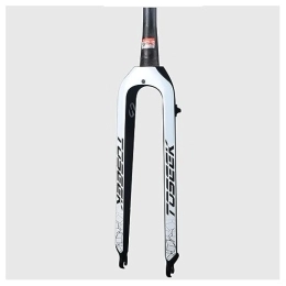 LHHL Spares LHHL Carbon Fiber MTB Rigid Forks 26 / 27.5 / 29" Tapered Tube 1-1 / 8" Disc Brake Bicycle Fork QR 9x100mm Threadless Ultralight Mountain Bike Front Forks (Color : White, Size : 26")