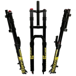 LHHL Mountain Bike Fork LHHL DH 27.5" 29" Bike Suspension Fork MTB Bicycle Fork Air Damping Adjustment Manual Lockout 1-1 / 8" Straight Steerer Disc Brake 160mm Travel QR 9mm (Color : Gold, Size : 29")