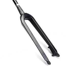 LHHL Mountain Bike Fork LHHL Full Carbon Fiber Mountain Bike Rigid Forks 26 / 27.5" MTB Front Fork Disc Brake QR 9X100mm 1-1 / 8'' Threadless Tapered Tube Mountain Bicycle Forks (Color : Black matte, Size : 26")