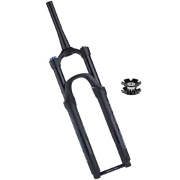 LHHL Mountain Bike Fork LHHL Mountain Bike Air Fork 1-1 / 2" Tapered Tube 26 / 27.5 / 29 Inch Air Damping MTB Suspension Forks HL 120mm Travel Thru Axle 15x110mm Disc Brake Front Fork (Color : Black, Size : 27.5inch)