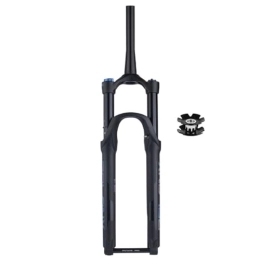 LHHL Mountain Bike Fork LHHL Mountain Bike Air Fork 26 / 27.5 / 29 Inch Tapered Tube Damping MTB Suspension Forks Manual Lockout 120mm Travel Thru Axle 15x100mm Disc Brake Fork (Color : Black, Size : 27.5inch)