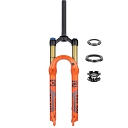 LHHL Mountain Bike Fork LHHL Mountain Bike Air Suspension Fork 26 / 27.5 / 29" In MTB Disc Brake 100x9mm QR 1-1 / 8" Straight Tube Front Forks AM Manual Lockout XC Bicycle Forks 2100g (Color : Orange, Size : 29")