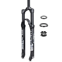 LHHL Mountain Bike Fork LHHL Mountain Bike Air Suspension Fork 26 / 27.5 / 29 Inch MTB Front Fork 100mm Travel 1-1 / 8" Straight Tube Manual Lockout Aluminum Alloy Fork Disc Brake (Color : Black, Size : 29inch)