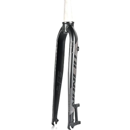 LHHL Mountain Bike Fork LHHL Mountain Bike Fork Front Forks 26 / 27.5 / 29" Inch MTB Rigid Fork Disc Brake 9X100mm QR 1-1 / 8'' Threadless Tapered Tube Ultralight Bicycle Fork (Color : Black, Size : 26")