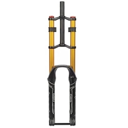 LHHL Mountain Bike Fork LHHL Mountain Bike Suspension Fork 26 / 27.5 / 29 Inch Damping Adjustment Downhill MTB Air Suspension Fork Travel 150mm Straight Tube 1-1 / 8 Thru Axle 15 * 100mm (Color : Gold, Size : 27.5 inch)