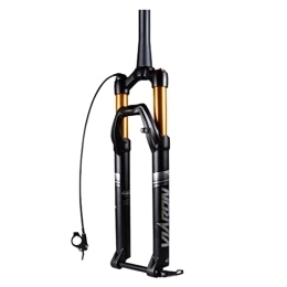 LHHL Mountain Bike Fork LHHL Mountian Bike Fork 27.5 / 29er Air Suspension Fork Travel 100mm MTB Fork Thru-axle 100x15mm 1-1 / 2" Tapered Remote Lockout FOR AM / FR / XC Bicycle (Color : Black gold, Size : 27.5inch)